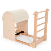 Elina Pilates Ladder Barrel with wooden base in cream made-to-order upholstery — made-to-order colourway