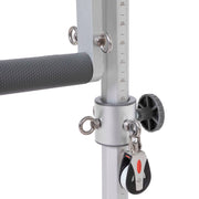 Tower crossbar with pulley and eyelets