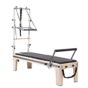 Physio reformer with tower and trapeze bar, black