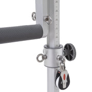 Tower crossbar with pulley and eyelets