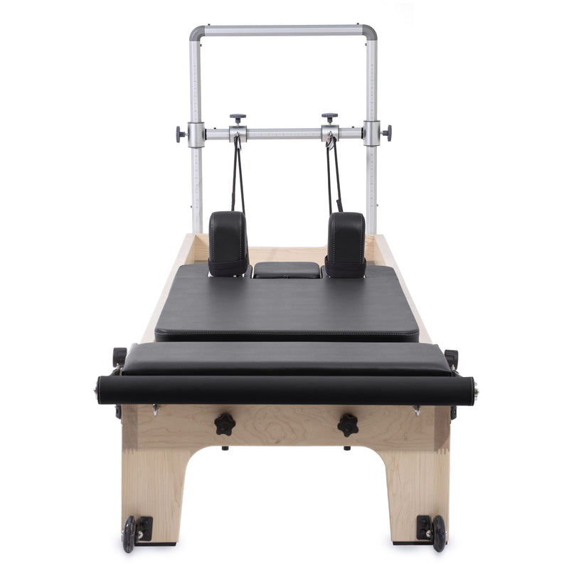 Master Instructor Reformer front view with mini tower, black