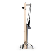 Vertical Reformer stored upright, grey upholstery
