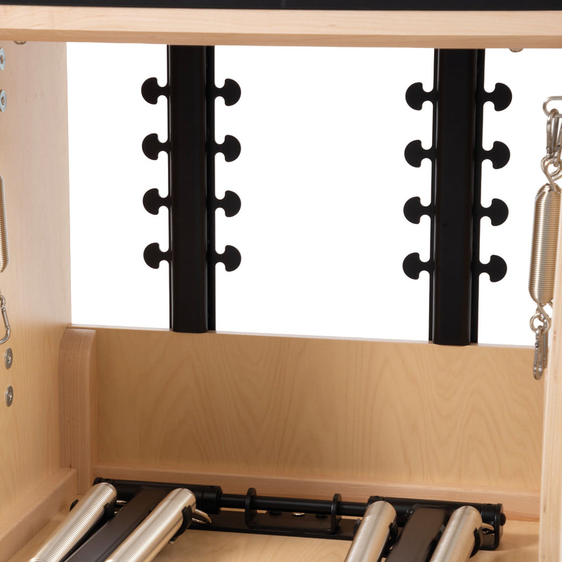 Elina Pilates Wood Combo Chair spring anchorage and pedal roller detail