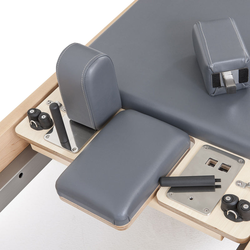 Elite Wood Reformer headrest and shoulder rests, grey