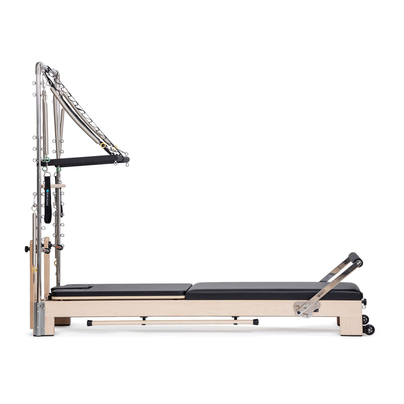 Lignum Reformer with Tower in black, straight side view
